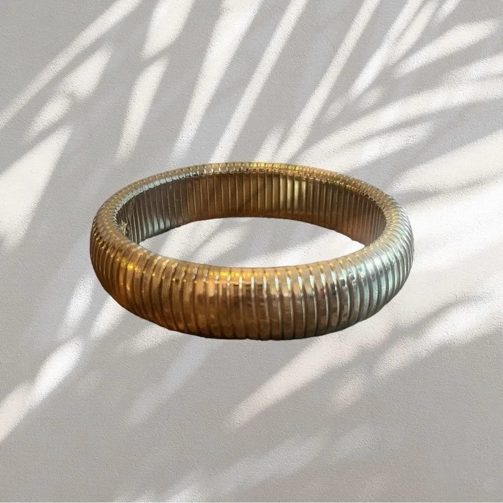 Anne Klein Bangle Gold-Tone Omega Chain Wide Stretch Bracelet